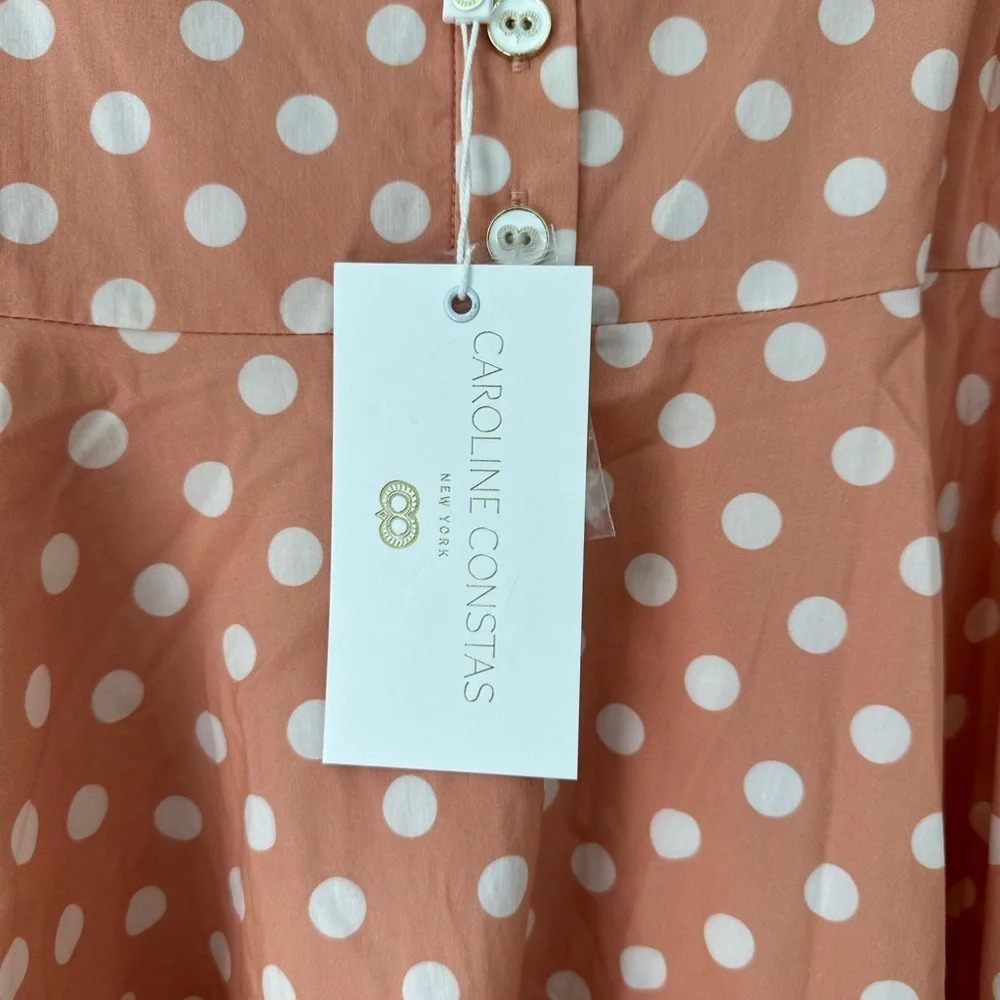 Caroline Constas Polka Dot Mini Dress NWT | Peach | Size Medium - Picture 6 of 7